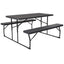 Insta-Fold Charcoal Wood Grain Folding Picnic Table and Benches