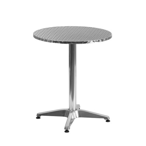 23.5'' Round Aluminum Indoor-Outdoor Table with Base