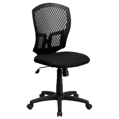 Mid-Back Designer Back Swivel Task Chair with Padded Fabric Seat