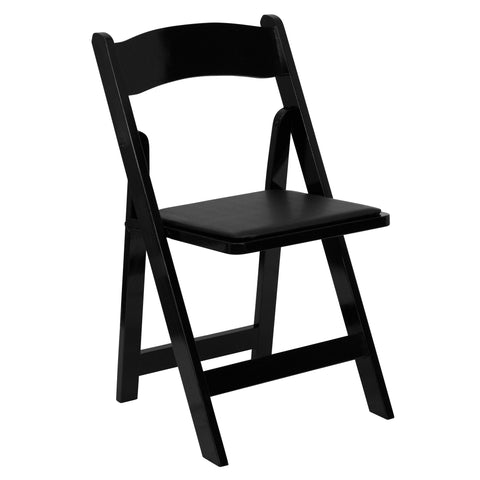 HERCULES Series Wood Folding Chair with Vinyl Padded Seat