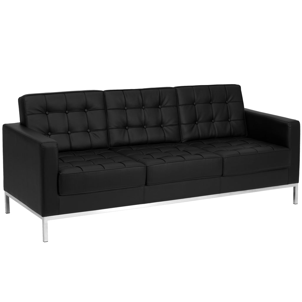 HERCULES Lacey Series Contemporary Leather Sofa with Stainless Steel Frame