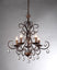 Grace Antique Bronze and Crystal Drop Curved 5-light Chandelier