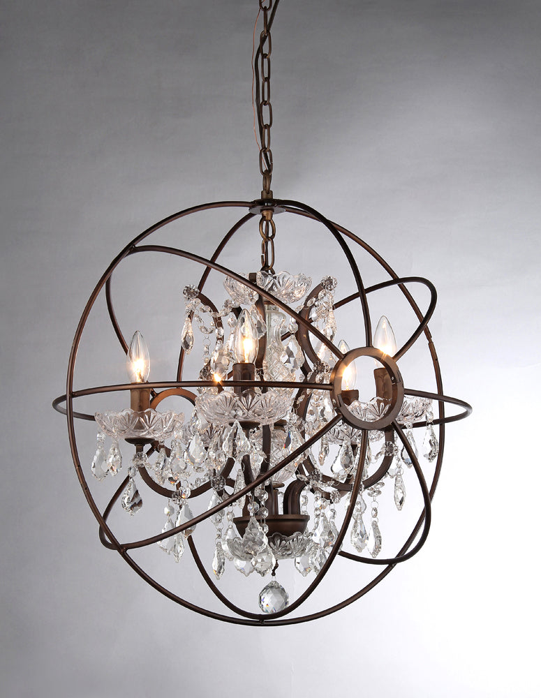 Warehouse of Tiffany Planetshaker Antique Bronze Spherical Chandelier