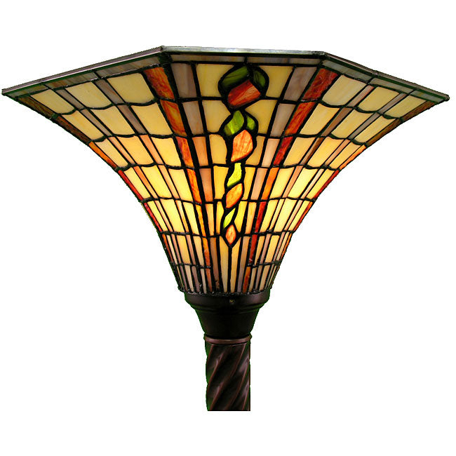 Large Tiffany-style Golden Amber Torchiere