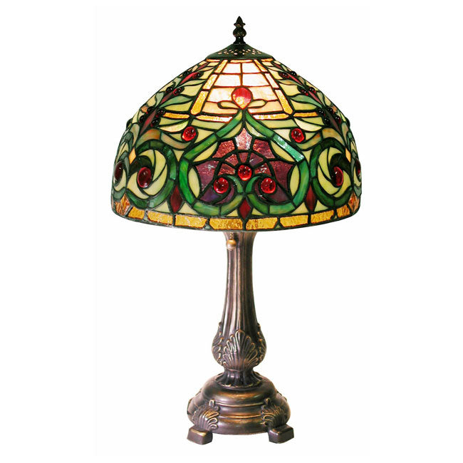 Tiffany-style Decorative Table Lamp: Tiffany-style Jeweled Petite Table Lamp