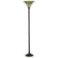 Tiffany-style Green Leafy Torchiere Lamp