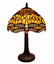 Tiffany Style Amber Dragonfly Table Lamp