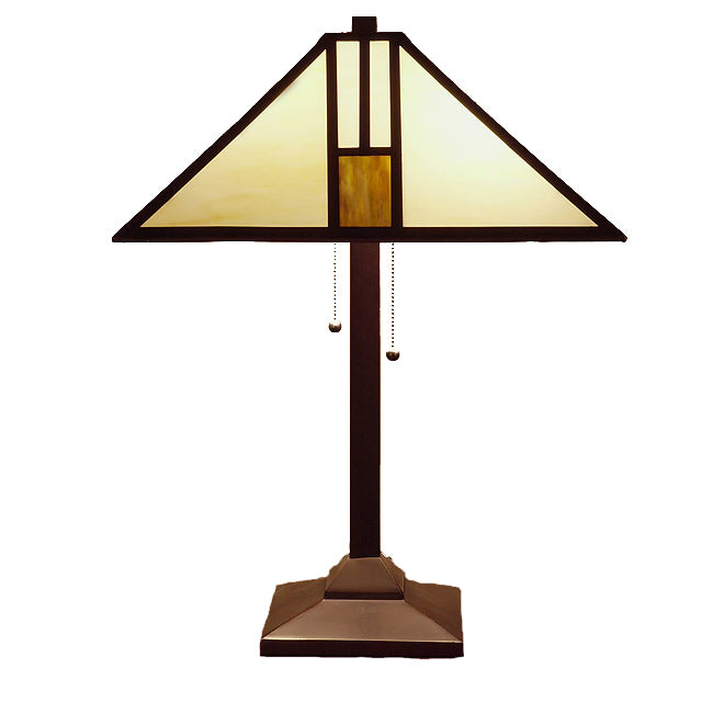 Tiffany-style White Mission-style Table Lamp