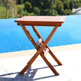 Outdoor Eucalyptus Wood Folding Bistro Table