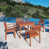 5-Piece Outdoor Eucalyptus Wood Dining Set