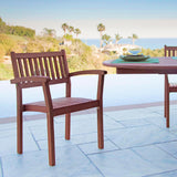 5-Piece Outdoor Eucalyptus Wood Dining Set