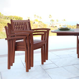 5-Piece Outdoor Eucalyptus Wood Dining Set