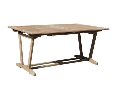 Renaissance Eco-friendly Outdoor Hand-scraped Hardwood Hardwood Rectangular Extention Garden Table