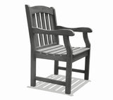 Renaissance Hand-scraped Hardwood Acacia Slatted Back and Seat Outdoor Arm Chair