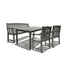 Renaissance Rectangular Table Bench-Arm Chair Outdoor Hand-scraped Hardwood Hardwood Dining Set