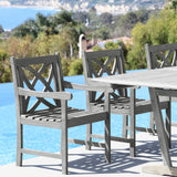 Renaissance Eco-friendly 5-piece Outdoor Hand-scraped Hardwood Hardwood Dining Set with Rectangle Table and Arm Chairs