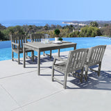 Renaissance Rectangular Table & Arm ChairOutdoor Hand-scraped Hardwood Hardwood Dining Set 4