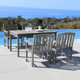 Renaissance Rectangular Table & Arm ChairOutdoor Hand-scraped Hardwood Hardwood Dining Set 4