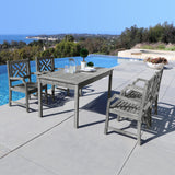 Renaissance Rectangular Table & Arm ChairOutdoor Hand-scraped Hardwood Hardwood Dining Set 8