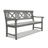 Renaissance Outdoor Hand-scraped Hardwood Hardwood Bench Cross Style