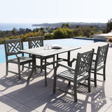 Renaissance Rectangular Table & Arm ChairOutdoor Hand-scraped Hardwood Hardwood Dining Set 2