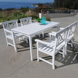 Bradley Rectangular Table & Arm ChairOutdoor Wood Dining Set 2