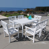 Bradley Rectangular Table & Arm ChairOutdoor Wood Dining Set 3