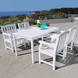 Bradley Rectangular Table & Arm ChairOutdoor Wood Dining Set 6