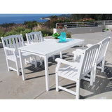 Bradley Rectangular Table & Arm ChairOutdoor Wood Dining Set 6