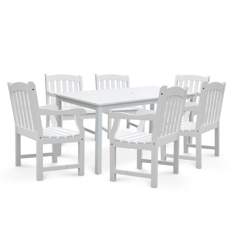 Bradley Rectangular Table & Arm ChairOutdoor Wood Dining Set 7