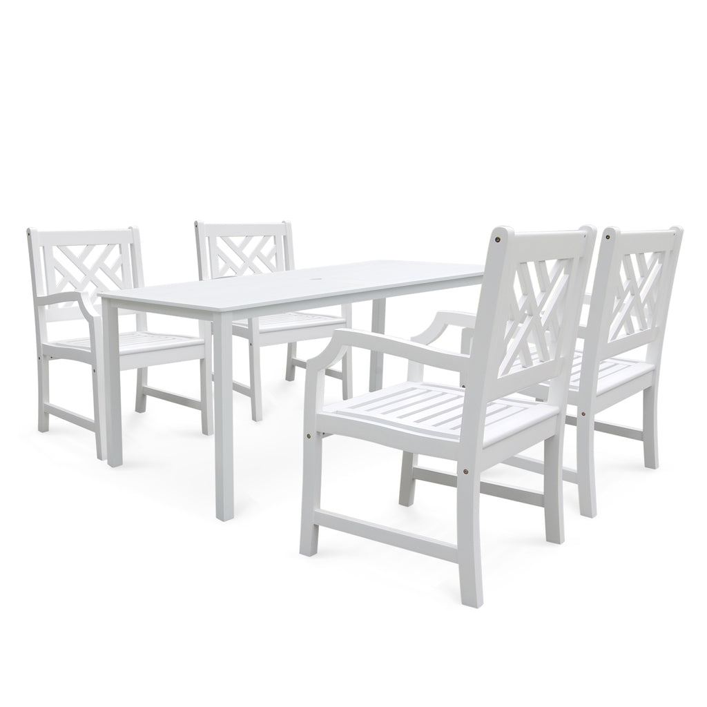 Bradley Rectangular Table & Arm ChairOutdoor Wood Dining Set 8