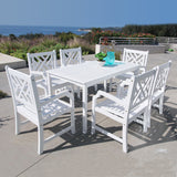 Bradley Rectangular Table & Arm ChairOutdoor Wood Dining Set 9