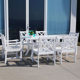 Bradley Eco-friendly 7-piece Outdoor White Hardwood Dining Set