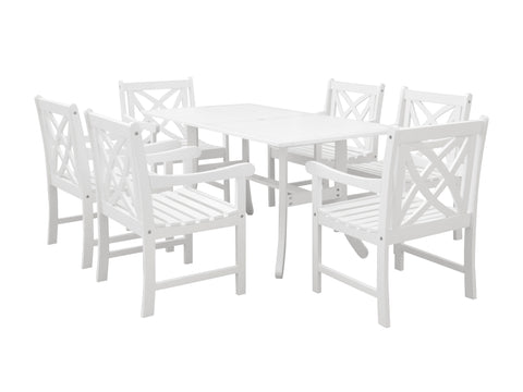 Bradley Eco-friendly 7-piece Outdoor White Hardwood Dining Set
