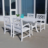 Bradley Rectangular and Curved Leg Table & Arm ChairOutdoor Wood Dining Set 2