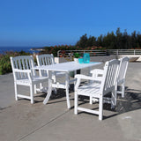 Bradley Rectangular and Curved Leg Table & Arm ChairOutdoor Wood Dining Set 6