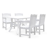 Bradley Rectangular and Curved Leg Table & Arm ChairOutdoor Wood Dining Set 6