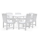 Bradley Rectangular and Curved Leg Table & Arm ChairOutdoor Wood Dining Set 7