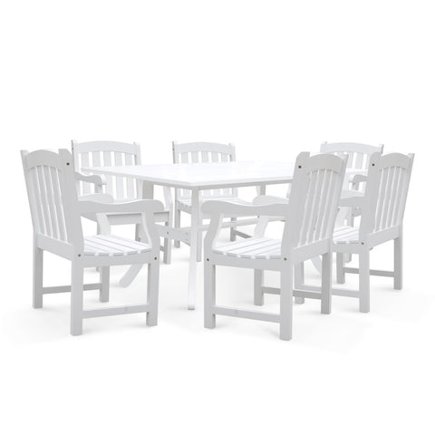 Bradley Rectangular and Curved Leg Table & Arm ChairOutdoor Wood Dining Set 7