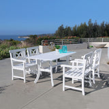 Bradley Rectangular and Curved Leg Table & Arm ChairOutdoor Wood Dining Set 8