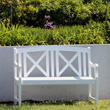 Bradley Outdoor Wood White Bench