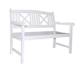 Bradley Outdoor Wood White Bench