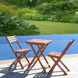 3-Piece Premium  Eucalyptus Wood Bistro Set (1 Table & 2 Chairs)