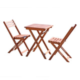 3-Piece Premium  Eucalyptus Wood Bistro Set (1 Table & 2 Chairs)