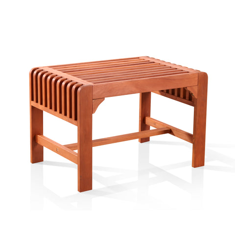 Backless Eucalyptus Wood Single Bench