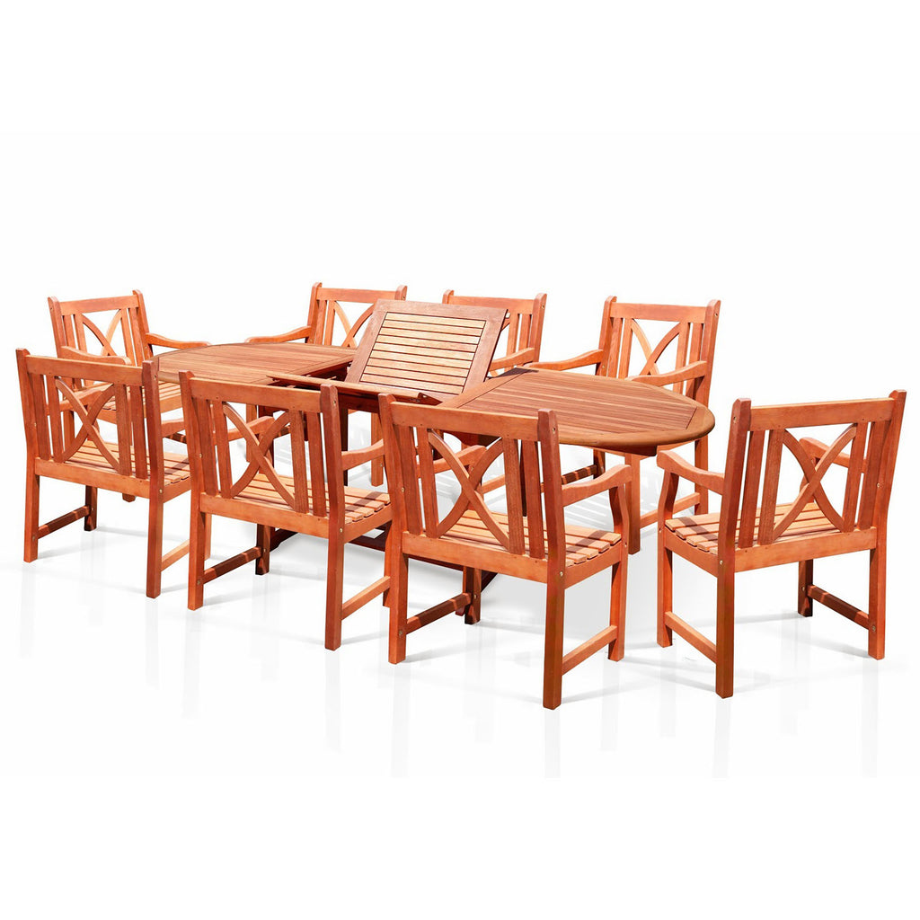 Oval Extension Table & Wood Arm ChairOutdoor Dining Set 18
