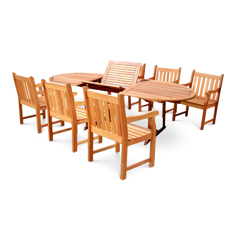 Oval Extension Table & Wood Arm ChairOutdoor Dining Set 21