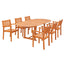 Eco-Friendly 7-Piece Wood Outdoor Dining Set  with Oval Extension Table and Stacking Chairs V144SET30