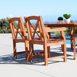 Malibu Eco-friendly 7-piece Outdoor Hardwood Dining Set with Oval Extention Table and Arm Chairs