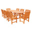 9-Piece English Garden Dining Set with Oval Extension Table